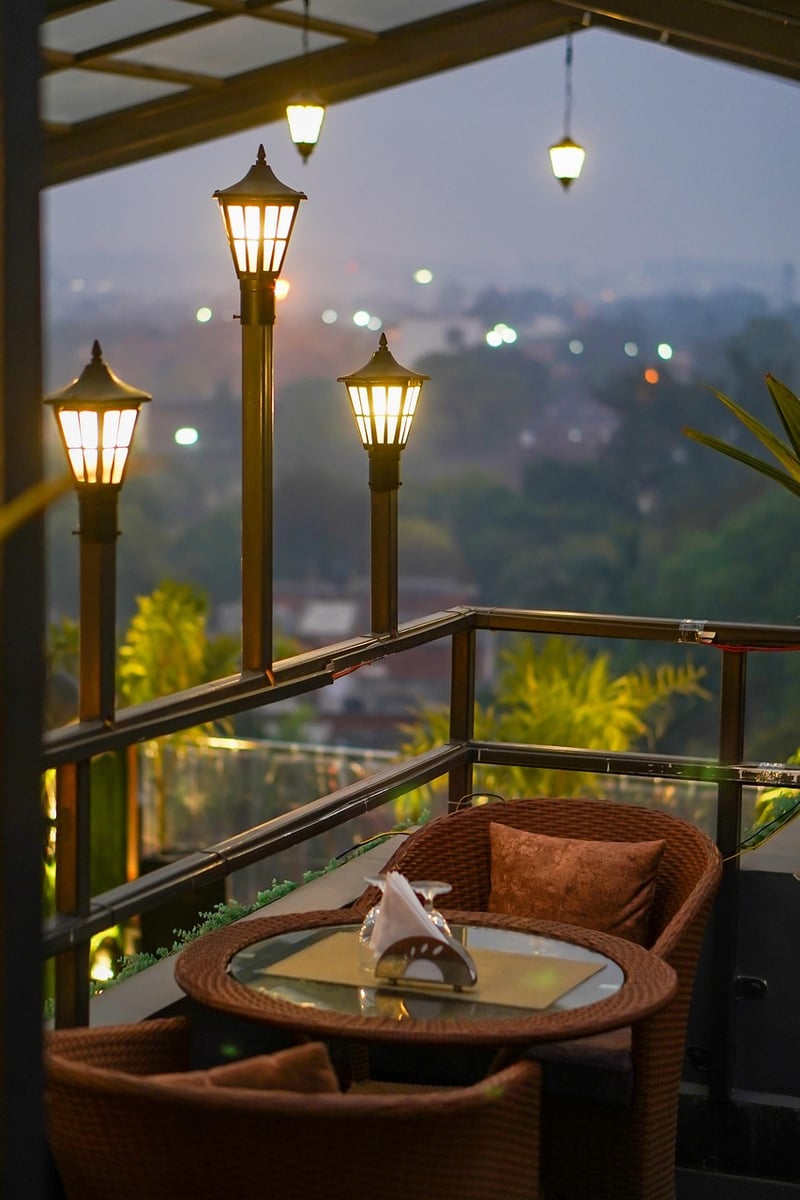 Cityscape from a rooftop venue