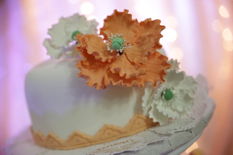 Vintage Lace Cake with Edible Flowers